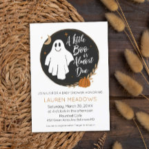 Invitation du Baby shower Little Boo Halloween