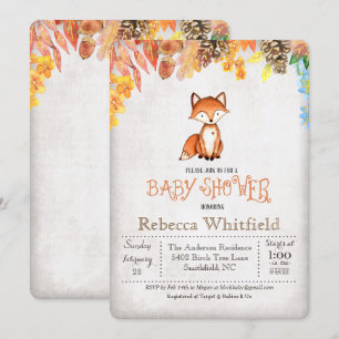 Invitation du Baby shower Little Fox