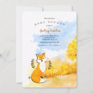Invitation du Baby shower Little Fox