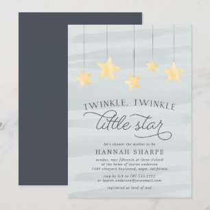 Invitation du Baby shower Little Star   Menthe