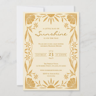 Invitation du Baby shower Little Sunshine