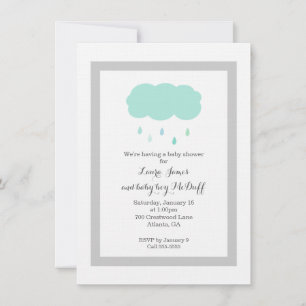 Invitation du Baby shower nuage de pluie