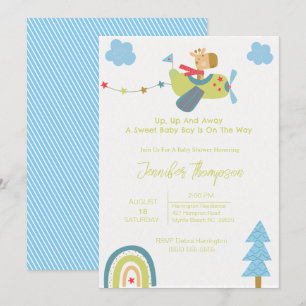 Invitation du Baby shower pilote de la Giraffe Cut