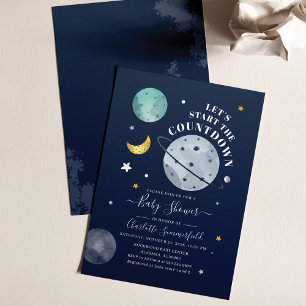 Invitation du Baby shower pour garçons de l'espace