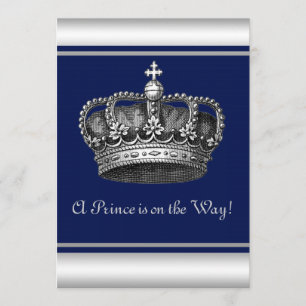 Invitation du Baby shower Prince Crown