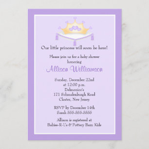 Invitation du Baby shower Princess Crown