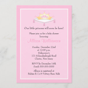 Invitation du Baby shower Princess Crown
