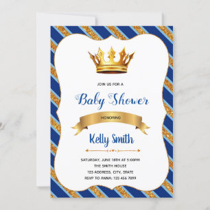Invitation du baby shower royal bleu