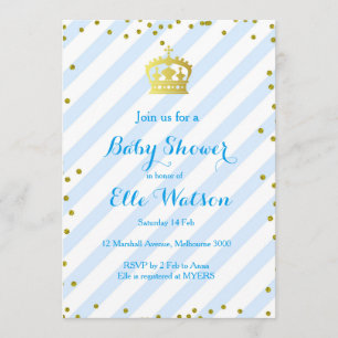 Invitation du Baby shower Royal Prince