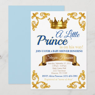 Invitation du Baby shower Royal Prince