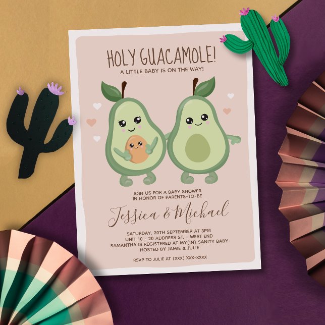 Invitation du Baby shower Saint-Guacamole de l'Avo (Créateur téléchargé)
