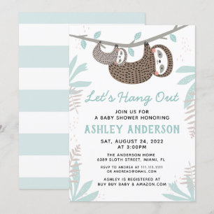 Invitation du Baby shower Sloth