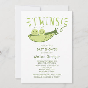 Invitation du Baby shower Twins