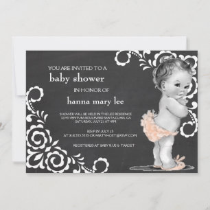 Invitation du Baby shower Vintage de tableau de bo
