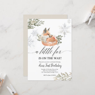 Invitation du Baby shower Winter Fox