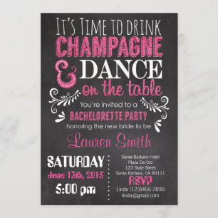 Invitation du Bachelorette Parties scintillant ros