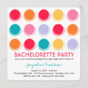 Invitation du Bachelorette Party Dots de discothèq