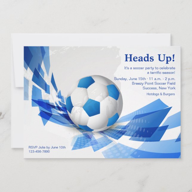 Invitation du bal de football bleu (Devant)