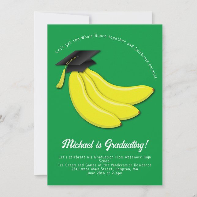 Invitation du Banana Graduation Party (Devant)