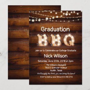 Invitation du barbecue Rustique