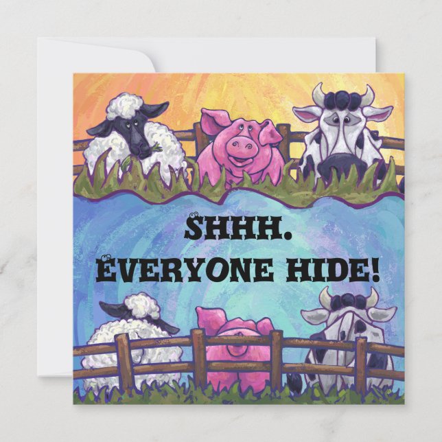 Invitation du Barnyard Animal Surprise Party (Devant)