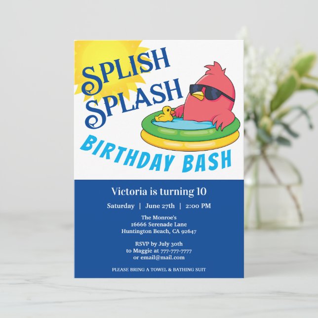 Invitation du Bash Party Anniversaire (Debout devant)