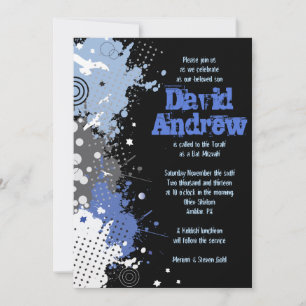 Invitation du Bat mitzvah à barres SPLATÉES