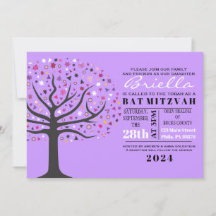Invitation du Bat mitzvah Abstrait Tree of Life