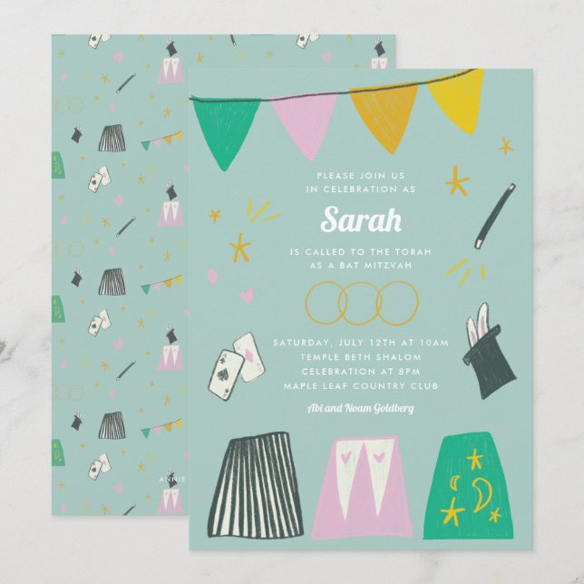 Invitation du Bat mitzvah de la barre de présentat (Devant / Derrière)