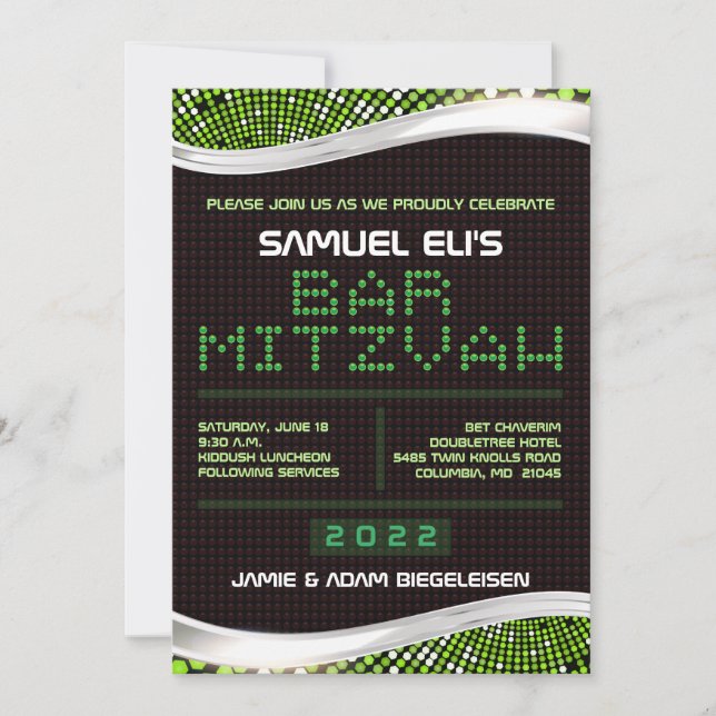 Invitation du Bat mitzvah de la barre des JEUX VID (Devant)