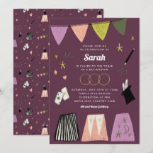 Invitation du Bat mitzvah de la barre magique viol