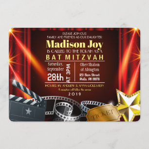 Invitation du Bat mitzvah MOVIE STAR HOLLYWOOD