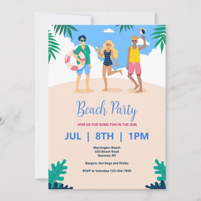 Invitation du Beach Party (Devant)