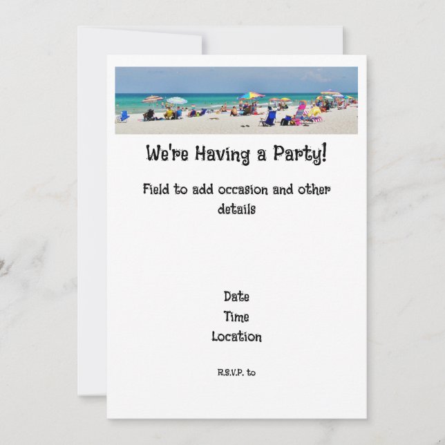 Invitation du Beach Party (Devant)