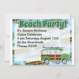 Invitation du Beach Party Woodie Wagon