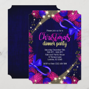Invitation du billet de fête de Noël Purple & Blue