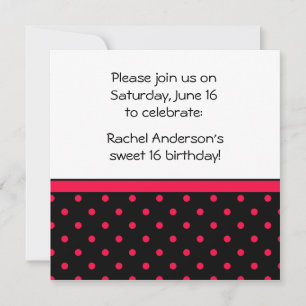 Invitation du Black White Red Pois Party