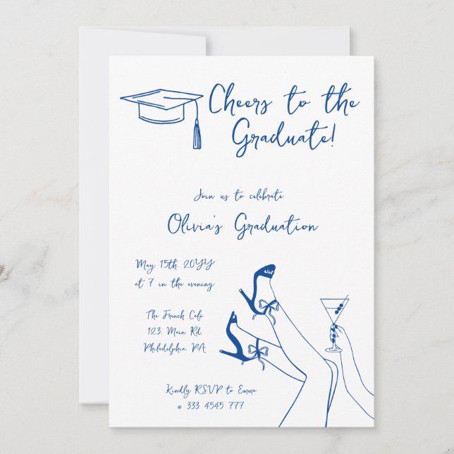 Invitation du Blue Graduation Party (Devant)