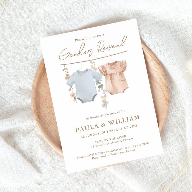 Invitation du Boho Gender Reveal Party (Créateur téléchargé)