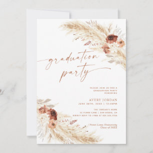 Invitation du Boho Pampas Graduation Party