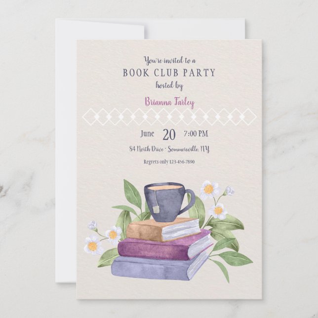 Invitation du Book Club Party (Devant)