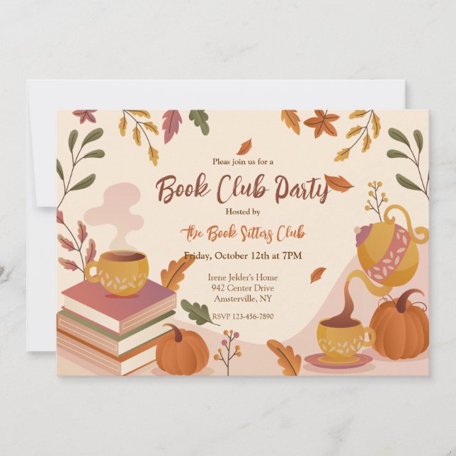 Invitation du Book Club Party (Devant)