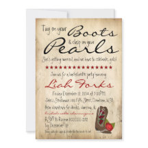 Invitation du Boots & Pearls Bachelorette Party