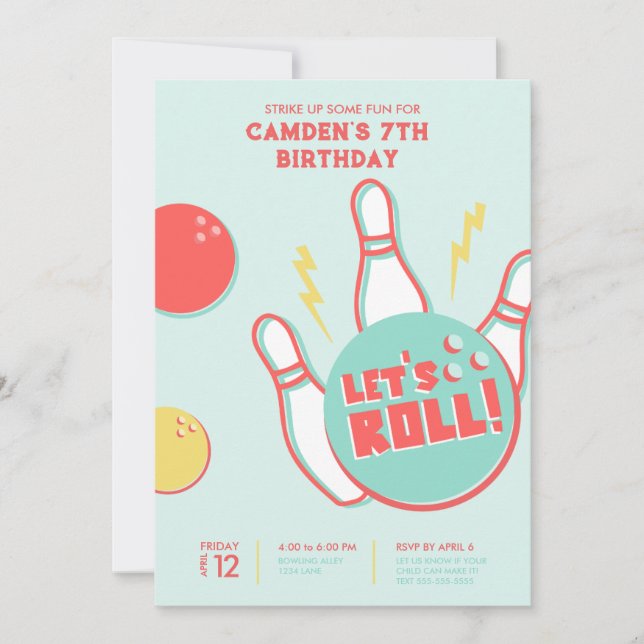 Invitation du Bowling Party (Devant)