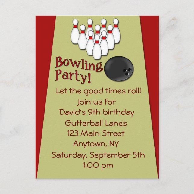 Invitation du Bowling Party (Devant)