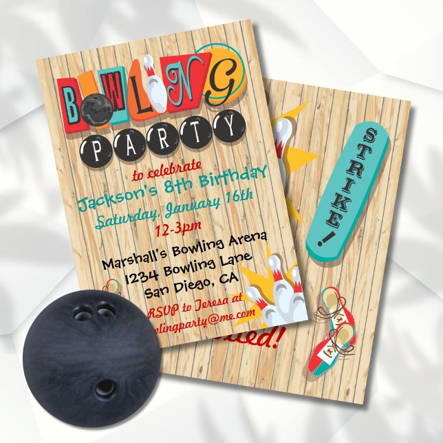 Invitation du Bowling Party (Créateur téléchargé)