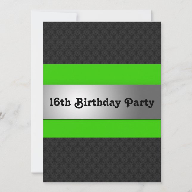 Invitation du Boy's 16th Birthday Party (Devant)