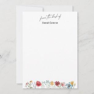 Invitation Du bureau de la typographie Fleur sauvage aquarell
