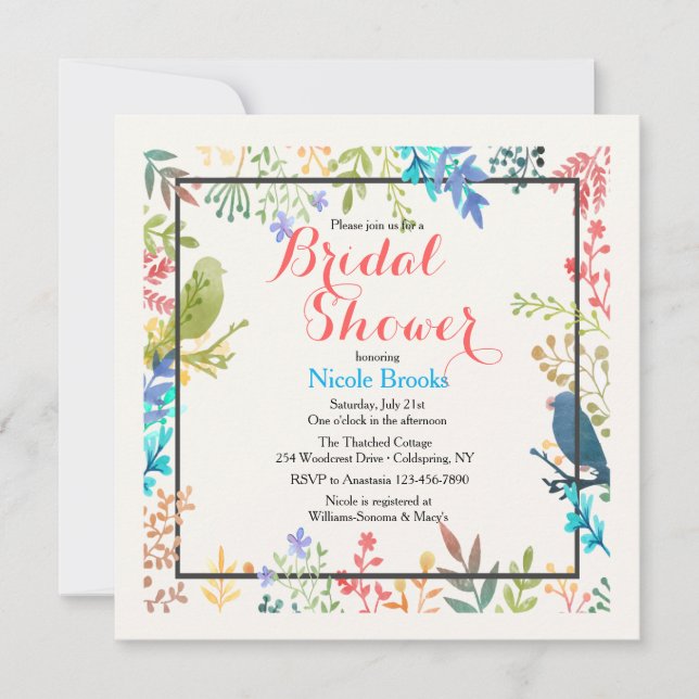 Invitation du cadre de printemps (Devant)