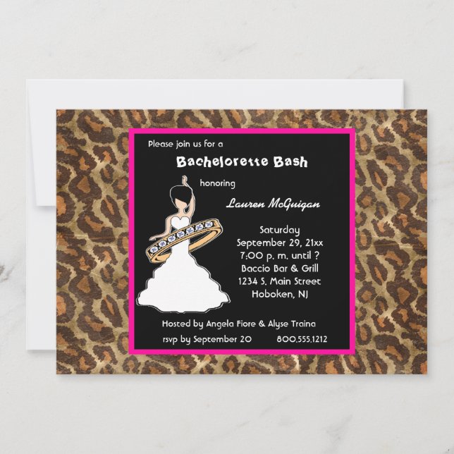 Invitation du Caramel Fuscia Leopard (Devant)